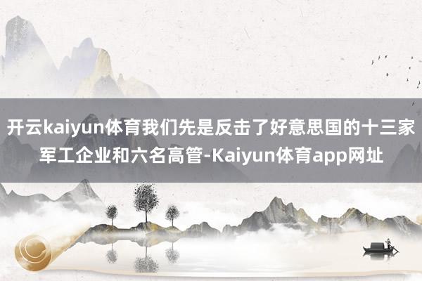 开云kaiyun体育我们先是反击了好意思国的十三家军工企业和六名高管-Kaiyun体育app网址