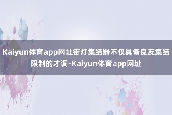 Kaiyun体育app网址街灯集结器不仅具备良友集结限制的才调-Kaiyun体育app网址