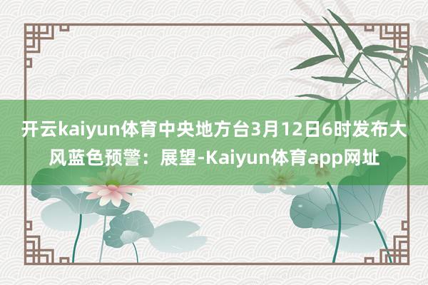 开云kaiyun体育　　中央地方台3月12日6时发布大风蓝色预警：展望-Kaiyun体育app网址