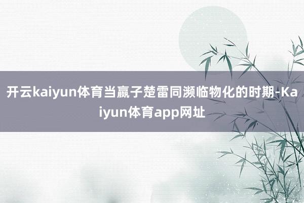开云kaiyun体育当嬴子楚雷同濒临物化的时期-Kaiyun体育app网址