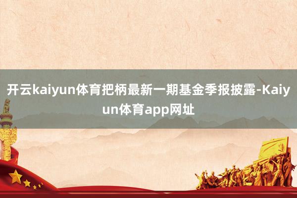 开云kaiyun体育把柄最新一期基金季报披露-Kaiyun体育app网址