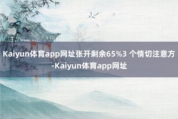 Kaiyun体育app网址张开剩余65%3 个情切注意方-Kaiyun体育app网址